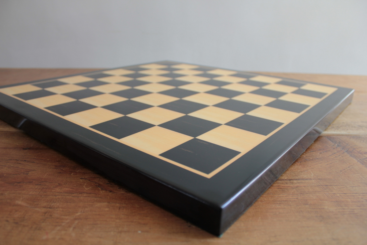 Ebony Chess Board with Rosewood Border - 2in Squares - ChessBaron Chess Sets Canada - Call (213) 325 6540
