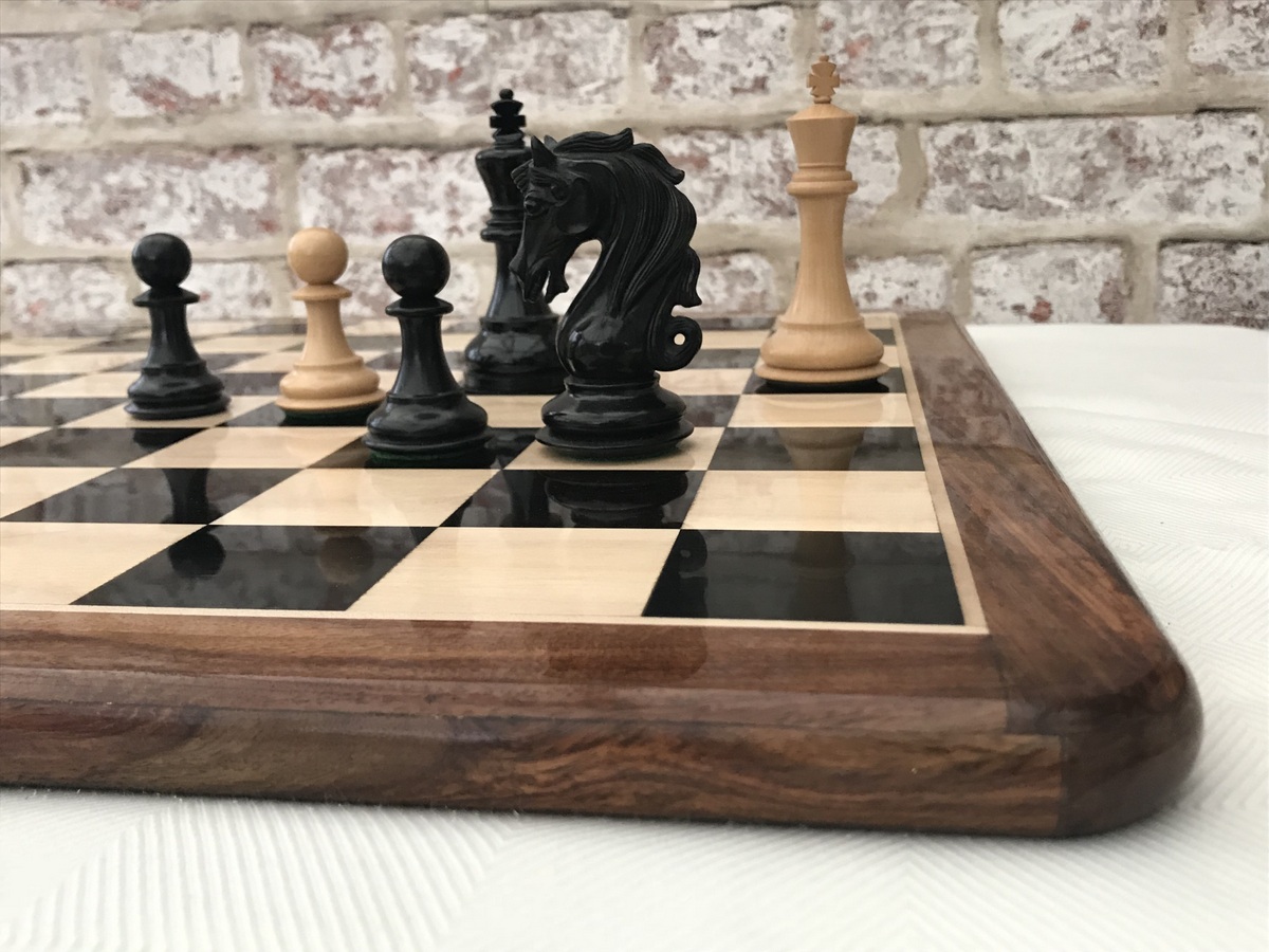 Ebony Chess Board with Rosewood Border - 2in Squares - ChessBaron Chess  Sets Canada - Call (213) 325 6540