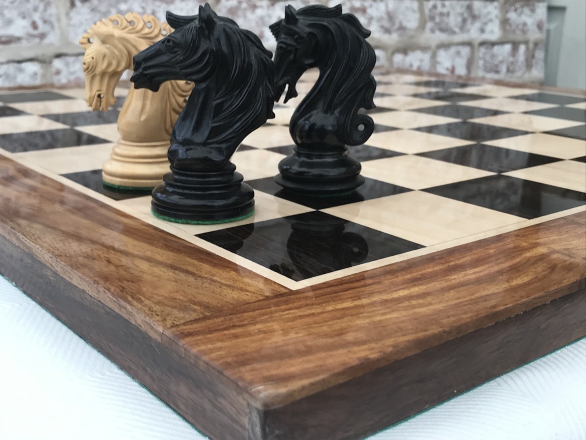 Ebony Chess Board with 2.4in Squares - ChessBaron Chess Sets Canada - Call  (213) 325 6540