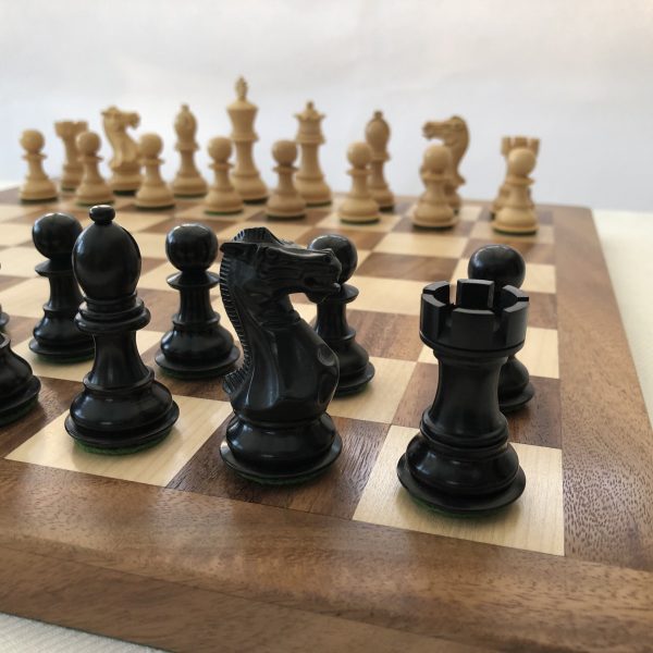 Rollup Thick Leather Chess Case, Mat and Weighted Chess Pieces - ChessBaron Chess Sets Canada - Call (213) 325 6540