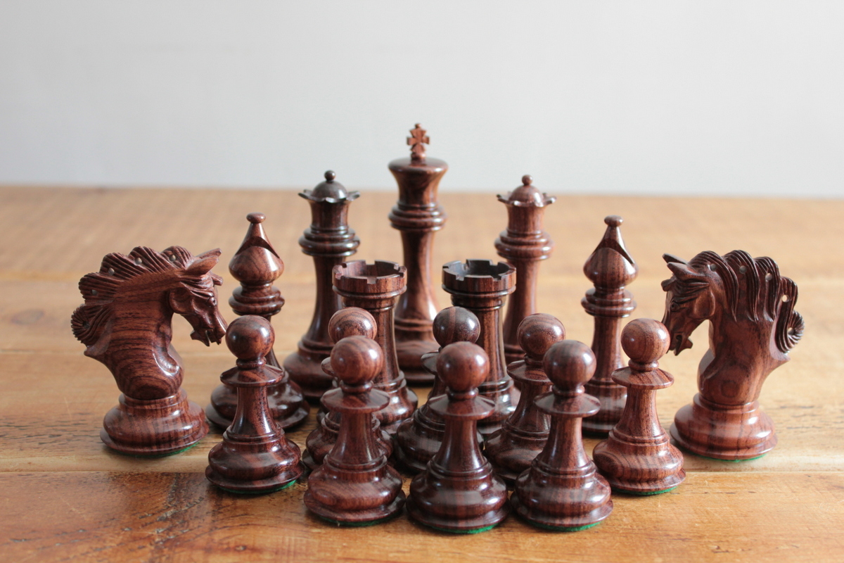 The Mayfield Ebonized Triple Weighted Chess Pieces - ChessBaron Chess Sets  USA - Call (213) 325 6540