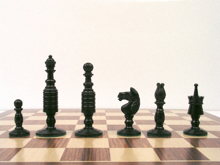 Ebony Chess Board with Rosewood Border - 2in Squares - ChessBaron Chess Sets Canada - Call (213) 325 6540