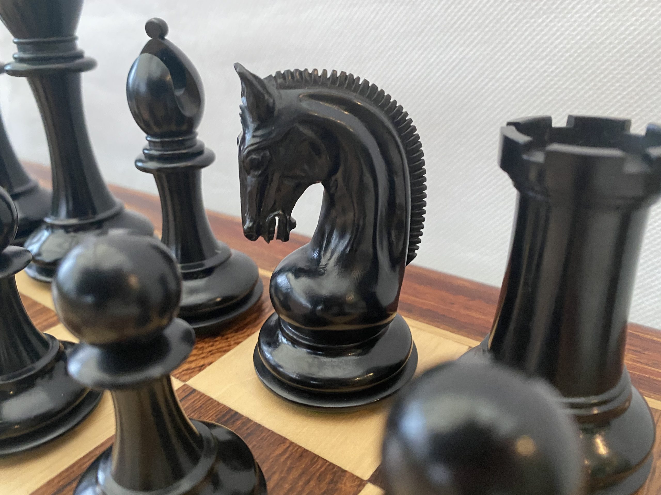 Marina and Boticini Black Marble Chess Set with Marble Board