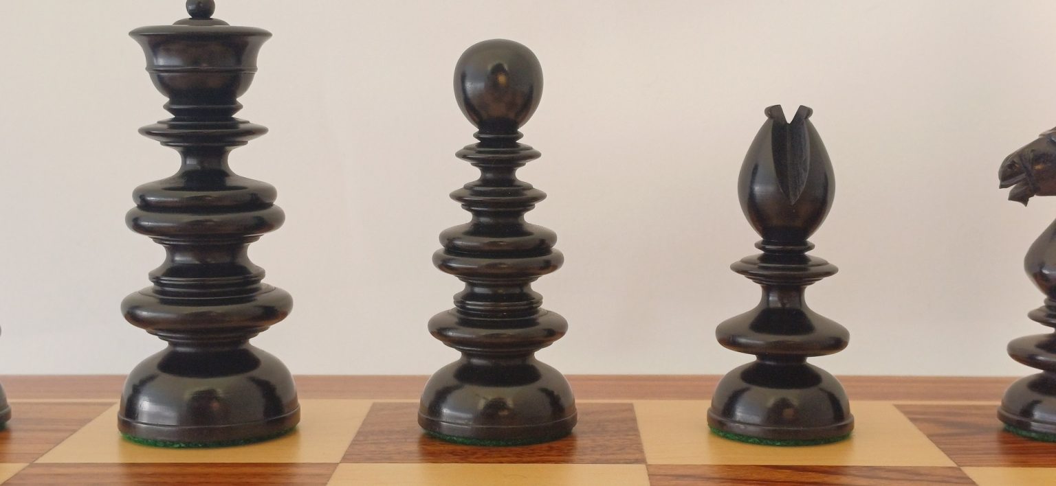 John Calvert Chess Set in Ebony - ChessBaron Chess Sets Canada - Call ...