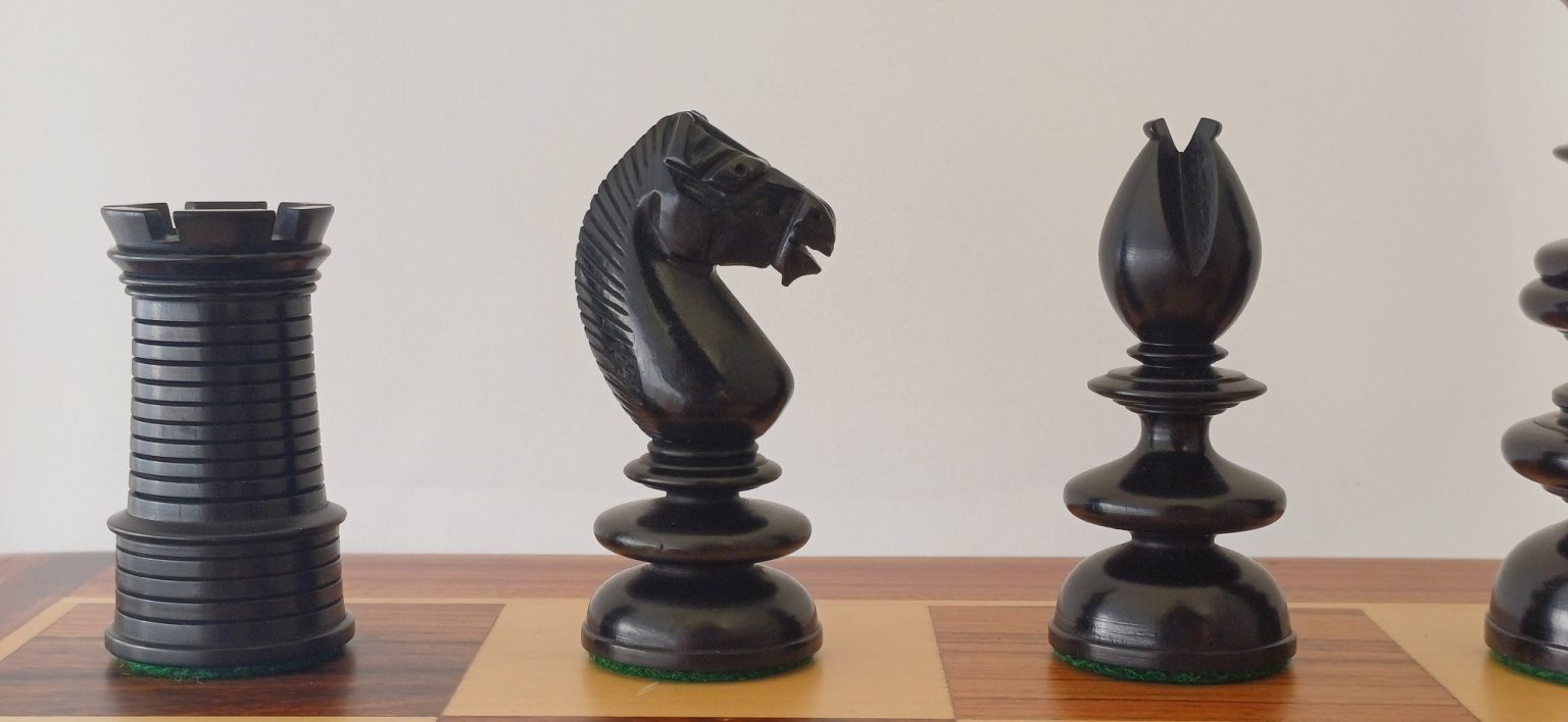 John Calvert Chess Set in Ebony - ChessBaron Chess Sets Canada - Call ...