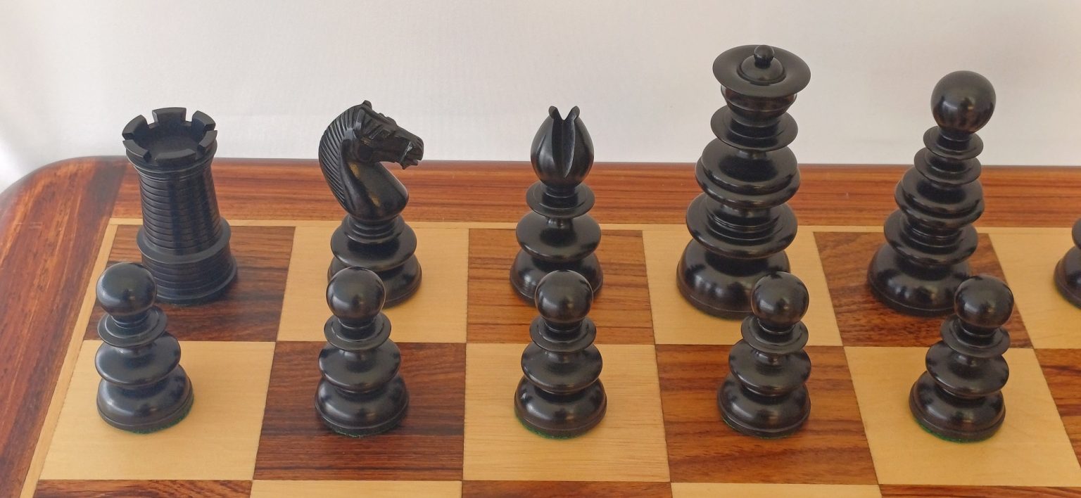John Calvert Chess Set in Ebony - ChessBaron Chess Sets Canada - Call ...