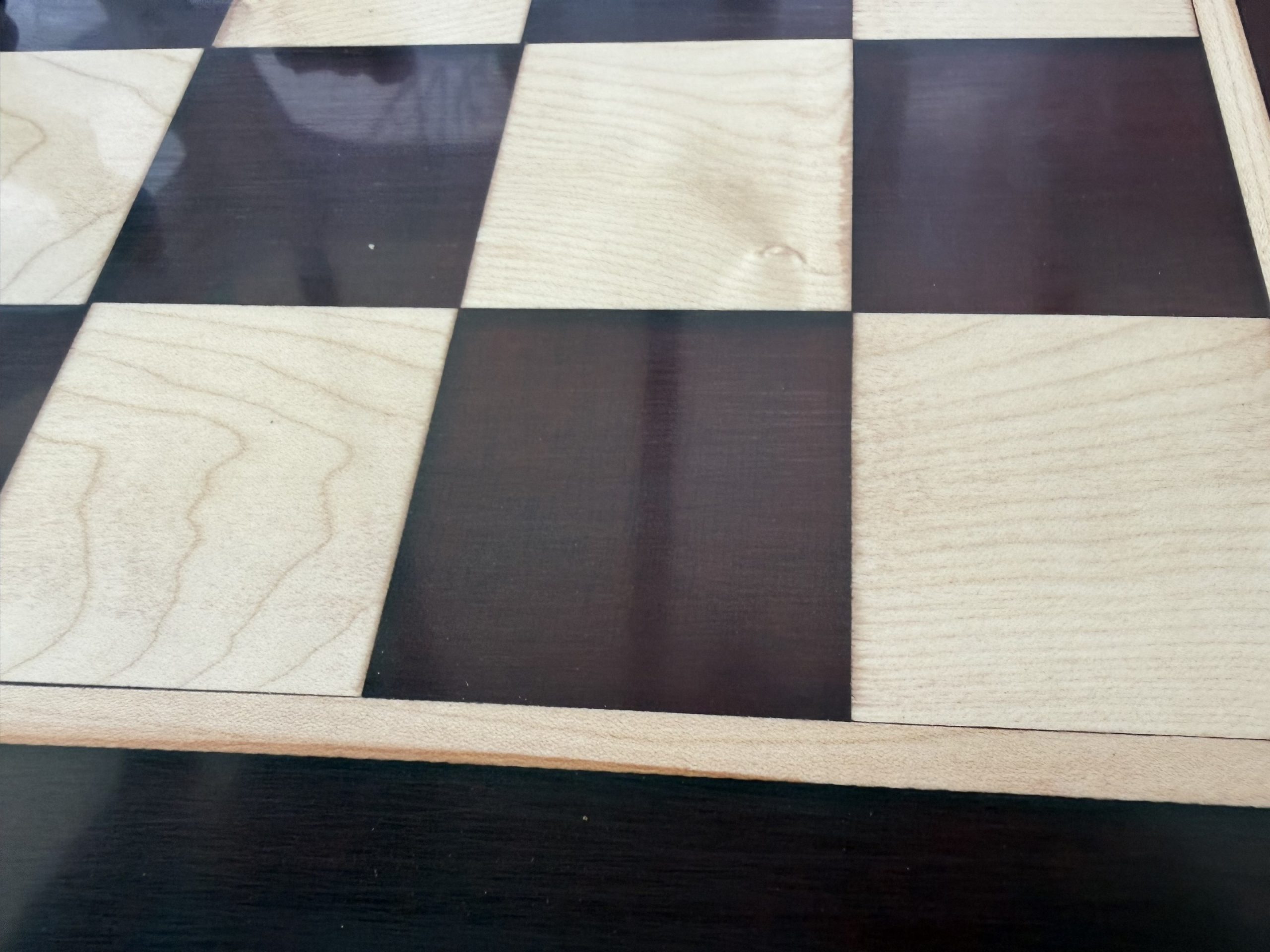 Red Obsidian Swirl & Walnut Chess Board